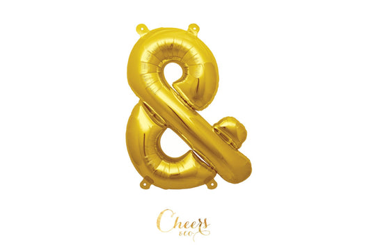 16" Ampersand balloon GOLD - party decor - wedding decor - party balloon - gold foil balloon - cheersnco