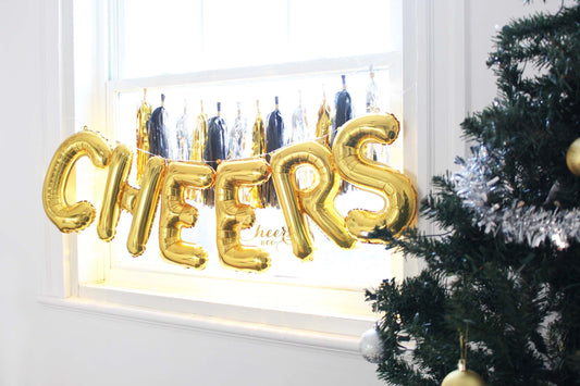 16" CHEERS set - gold foil balloon - birthday decor- party decor - balloon garland - kids party decor - cheersnco