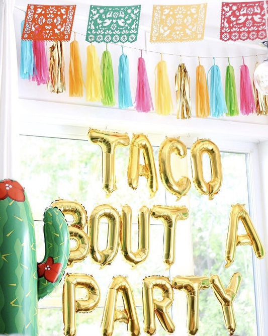 16" letter balloons "TACO BOUT A PARTY"