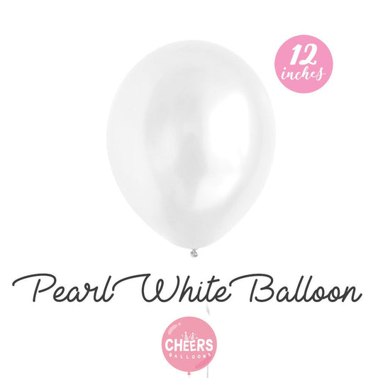 12" Pearl White latex balloons