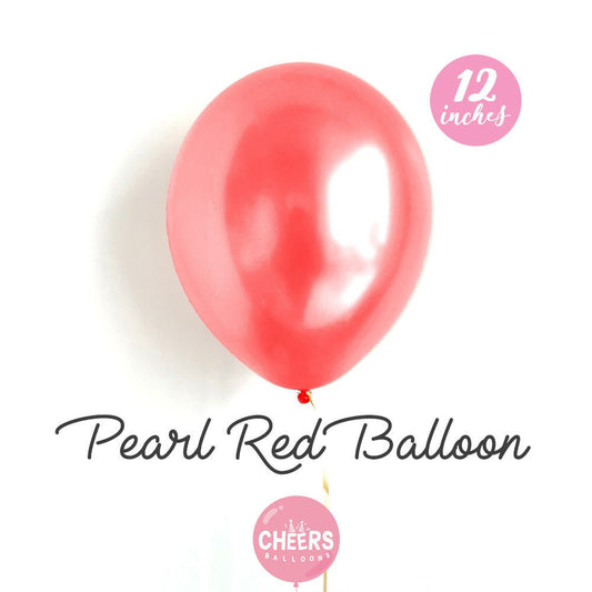 12" Pearl Red latex balloons