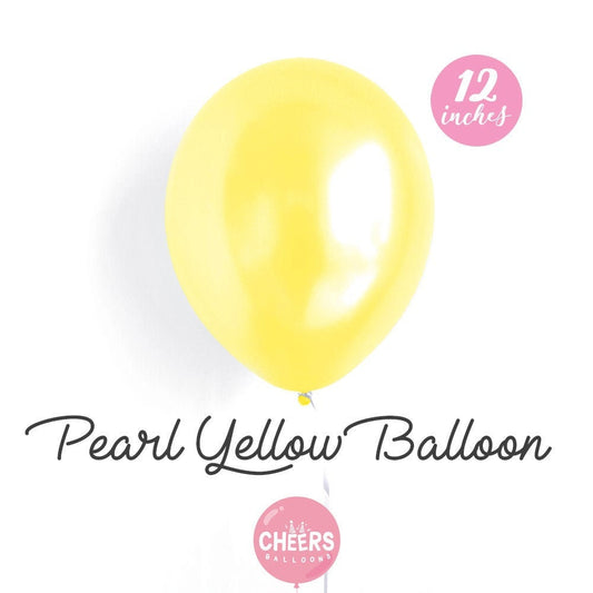12" Pearl Yellow latex balloons
