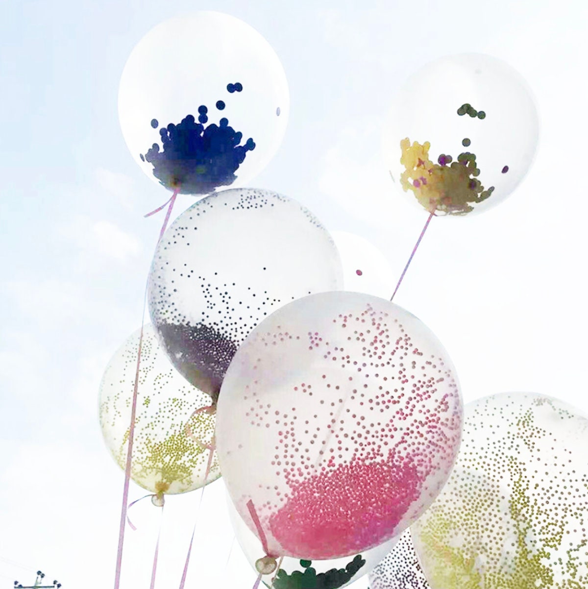 12" Foam Ball Confetti Balloon - Latex Balloons - Confetti Balloons - Colorful Balloons
