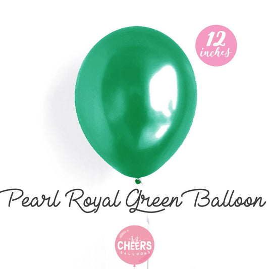 12" Pearl Royal Green latex balloons