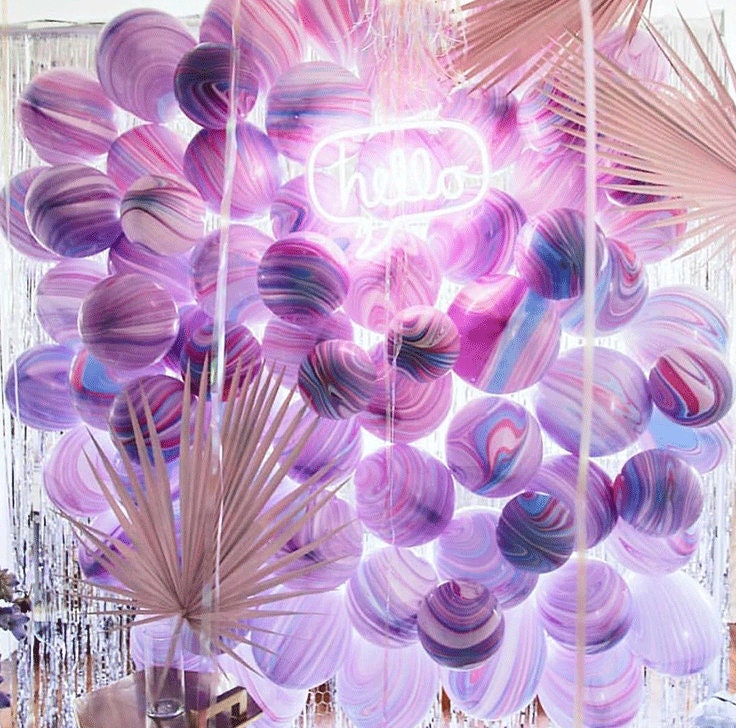11" Unicorn Purple Pink Rainbow latex balloons