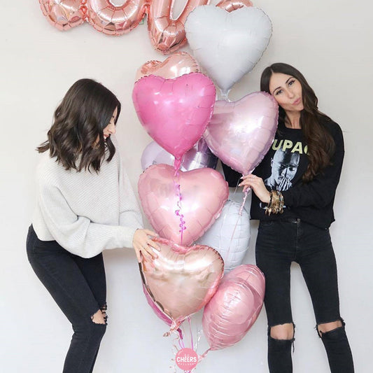 14" Heart Foil Balloon 8 Pieces Bouquet||  love balloon - heart balloon - photo props - bridal shower - baby shower