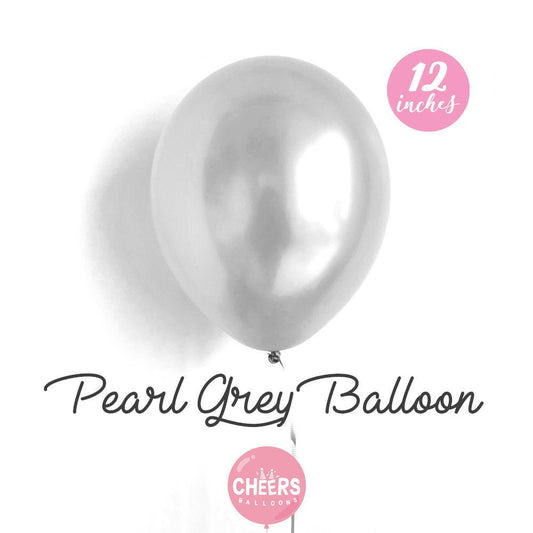 12" Pearl Grey latex balloons