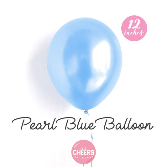 12" Pearl Blue latex balloons