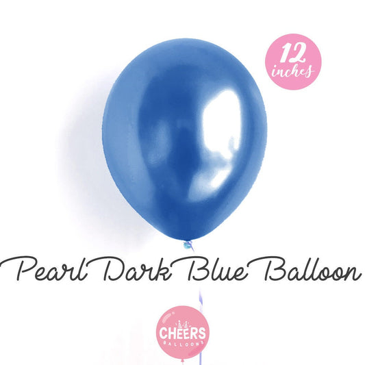 12" Pearl Dark Blue latex balloons