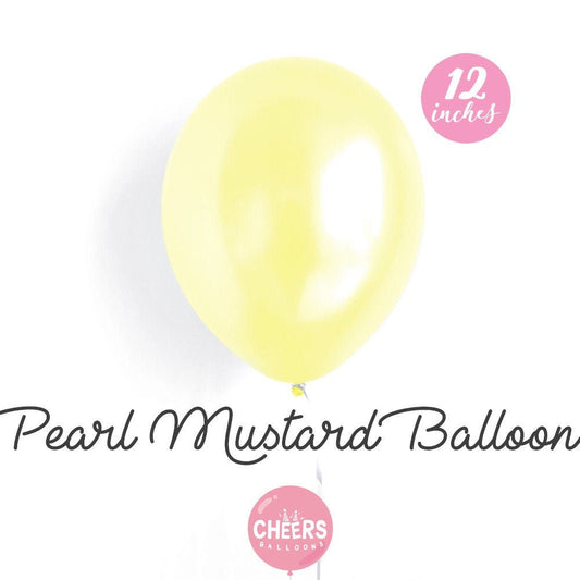 12" Pearl Mustard latex balloons