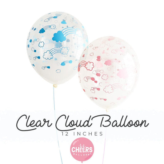 12" Clear Cloud Balloons - Latex balloons - baby shower - gender reveal