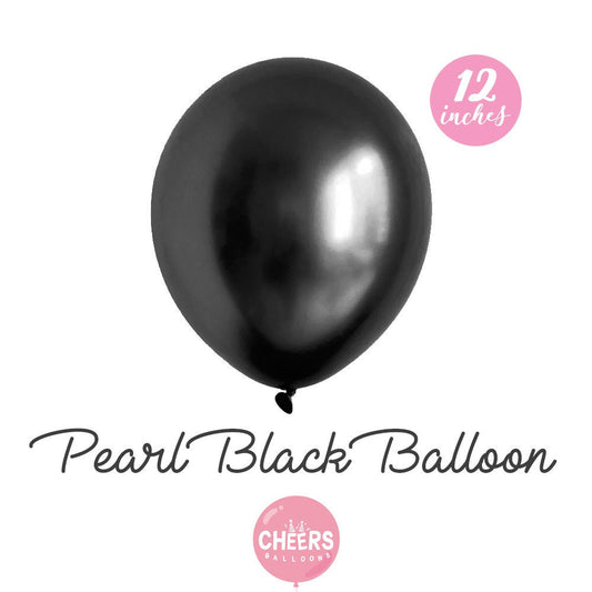 12" Pearl Black latex balloons