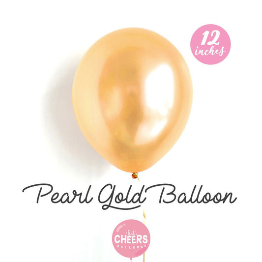 12" Pearl Gold latex balloons