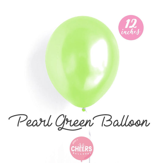 12" Pearl Green latex balloons