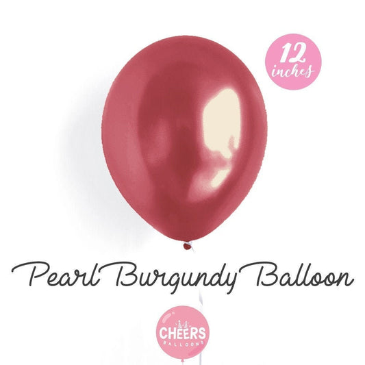 12" Pearl Burgundy latex balloons
