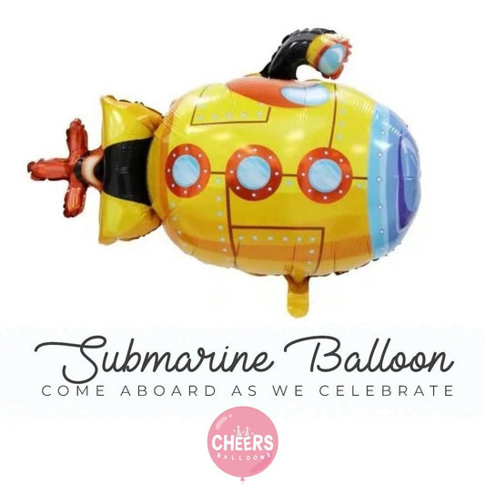 Yellow Submarine Party  37" || Party Decor/Sail at Sea/Under the Sea/Kids Birthday/We All Live in a Yellow Submarine/V12