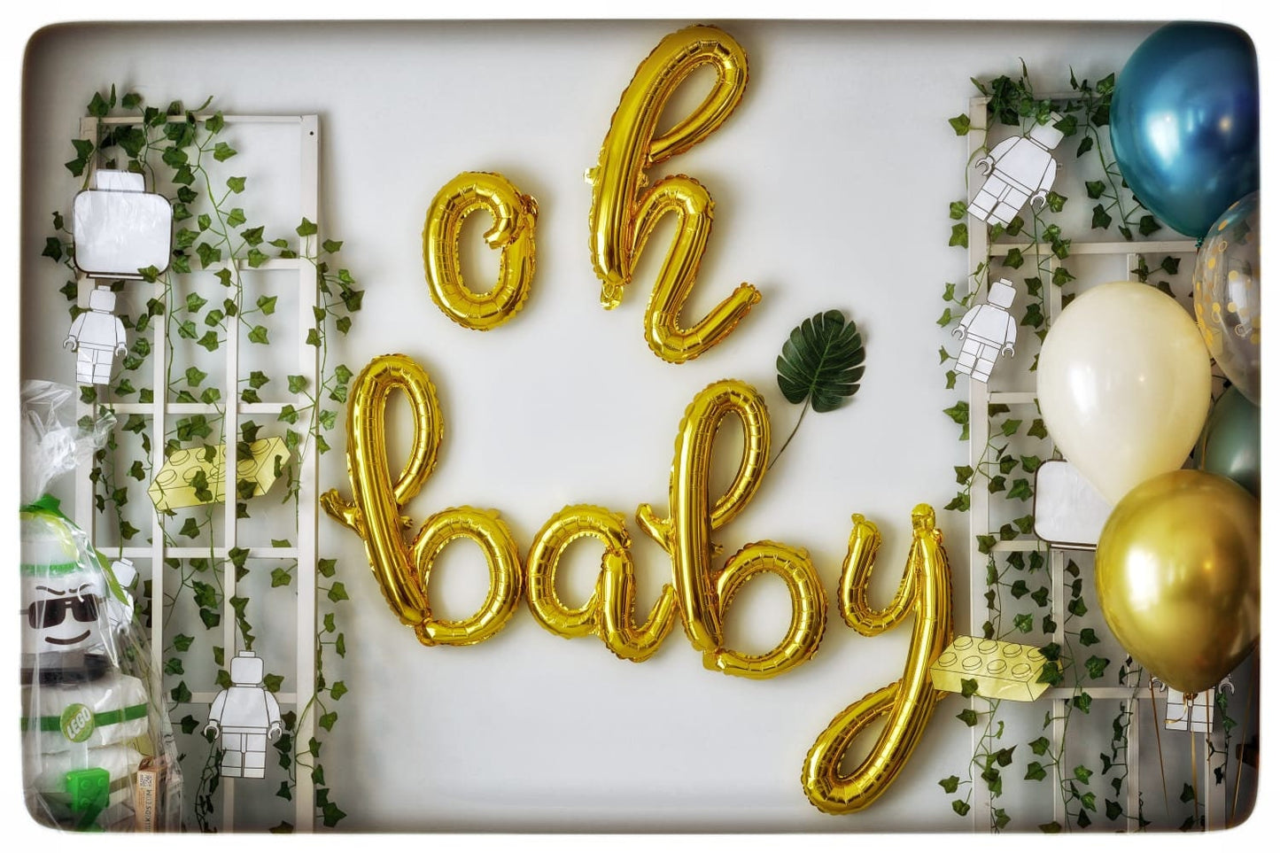 Oh Baby Letter Script Gold Balloons | 16" Baby Shower Party Decor, Baby Gold Banner, Gender Reveal, Baby Balloons
